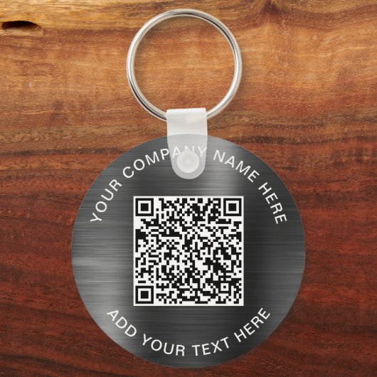 Moderne QR-code - speciale zilver Sleutelhanger (Voorkant)