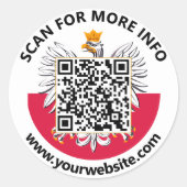 Moderne QR-code stickers met de Poolse vlag, Pools (Voorkant)