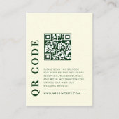 Moderne QR-code van witte bruiloft Details Foto Informatiekaartje (Voorkant)