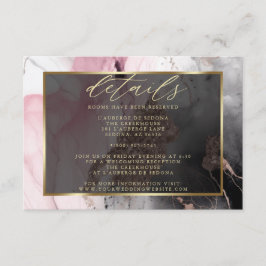 Moderne QR Code Verf Abstract Roos Houtskool Goud Informatiekaartje