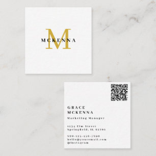 Moderne QR-code Visitekaartje Wit en Goud