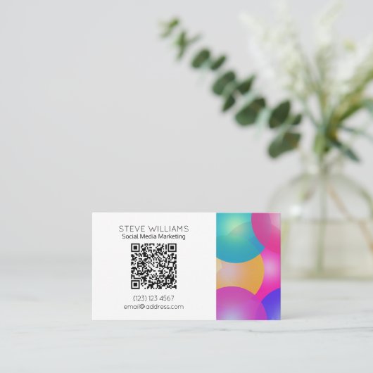 Moderne QR-code voor bedrijfsstijl Visitekaartje (Staand voorkant)