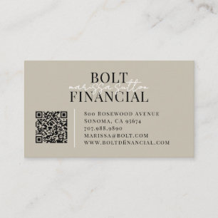 Moderne QR-code voor financieel adviseur Visitekaartje