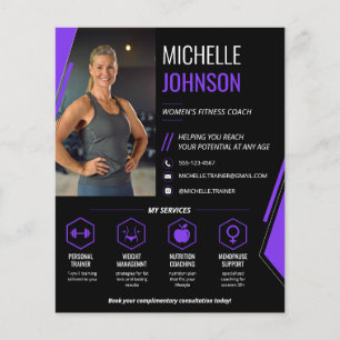 Moderne QR-code voor fitnesscoach voor vrouwen Flyer