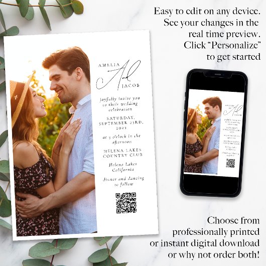 Moderne QR-code voor fotoscript Kaart