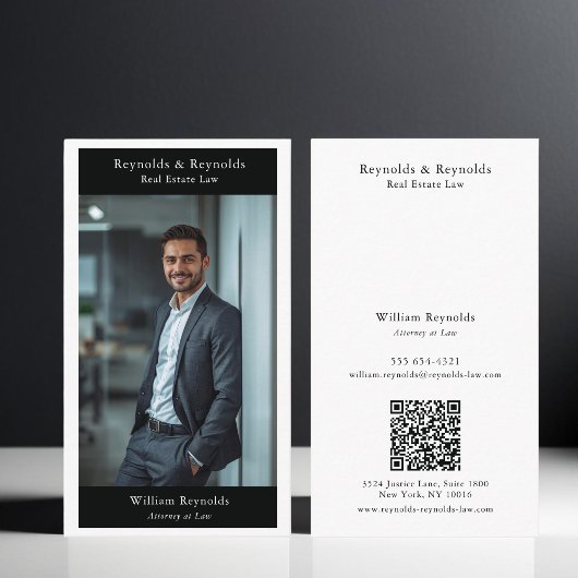 Moderne QR-code voor professioneel advocatenkantoo Visitekaartje