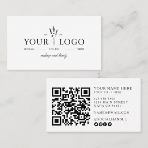 Moderne QR-code voor schoonheidsspecialist met log Visitekaartje