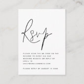 Moderne QR-code voor script bruiloft RSVP Informatiekaartje (Voorkant)
