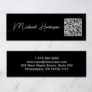 Moderne QR-code voor script Professional Mini Visitekaartje