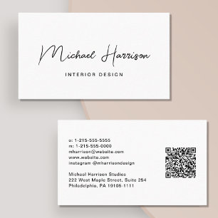 Moderne QR-code voor script Professional Visitekaartje
