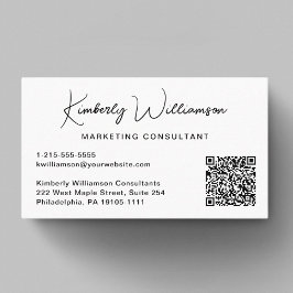 Moderne QR-code voor script Professional Visitekaartje