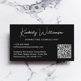 Moderne QR-code voor script: Professional zwart Visitekaartje