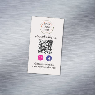 Moderne QR-code voor sociale media   Minimalistisc Magnetisch Visitekaartje