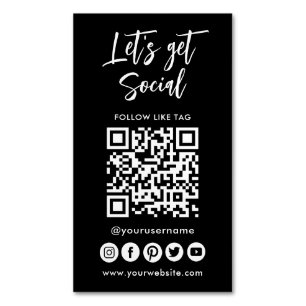 Moderne QR-code voor sociale media - verbinding me Magnetisch Visitekaartje