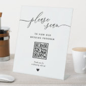 Moderne QR-code voor weduwschap met kalligrafie Reclamebord Met Voetstuk (Insitu)