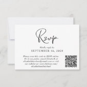 Moderne QR Code Weddenschap met foto's RSVP Kaartje (Voorkant)