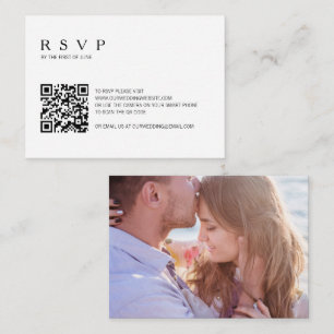 Moderne QR Code Weddenschap Mini RSVP-kaart Notitiekaartje