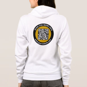Moderne QR-code wit, goud, zwart/aangepast Hoodie