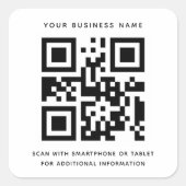 Moderne QR-code Zakelijk Professioneel Aangepast Vierkante Sticker (Voorkant)