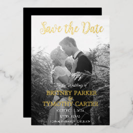 Moderne QR-code Zwart handschrift met foto's Folie Uitnodiging