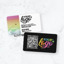 Moderne QR Code Zwart Wit Regenboog Visitekaartje