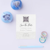 Moderne QR-scan code trouwdatum uitnodigingen Flyer (Enkel)