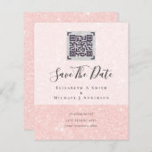 Moderne QR Scanning Code Wedding Save Date Invitae (Voorkant / Achterkant)