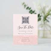 Moderne QR Scanning Code Wedding Save Date Invitae (Staand voorkant)
