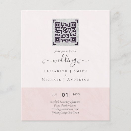 Moderne QR Scanning Code Wedding Save Date Invitae Flyer (Voorkant)