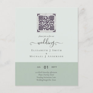 Moderne QR Scanning Code Wedding Save Date Invitae Flyer