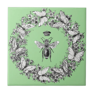 Moderne Queen Bee Crown Butterfly krans Tegeltje