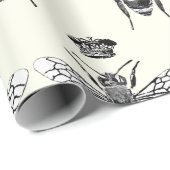 Moderne  Queen Bee Crown Ivory White Cadeaupapier (Rol Hoek)