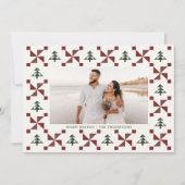 Moderne Quilt Christmas Tree Carte photo de vacanc (Devant)
