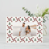 Moderne Quilt Christmas Tree Carte photo de vacanc (Debout devant)