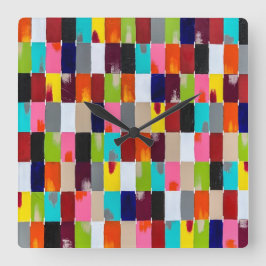 Moderne quilt wandklok vierkante klok