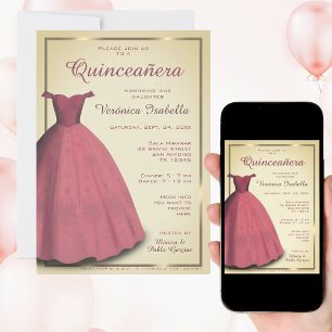 Moderne Quinceañera mijn vijftien feest uitnodigin Kaart