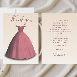 Moderne Quinceañera mis quince bedankkaart