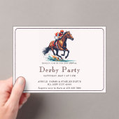 Moderne Race Paard Derby Party Acryl Uitnodigingen (Insitu (Draagbaar))