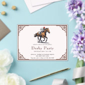 Moderne Race Paard Derby Party Acryl Uitnodigingen (Insitu (Huwelijk))