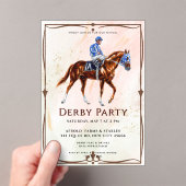 Moderne Race Paard Derby Party Acryl Uitnodigingen (Insitu (Draagbaar))