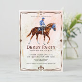 Moderne Race Paard Derby Party Kaart (Staand voorkant)