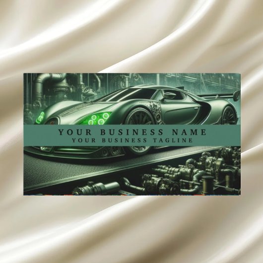 Moderne Racecar Mechanics Automotive Business Visitekaartje