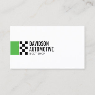 Moderne Racevlag Logo in Green II Automotive Visitekaartje