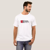 Moderne Racevlag Logo in Red II Automotive T-shirt (Voorkant volledig)