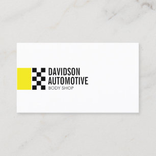 Moderne Racevlag Logo in Yellow II Automotive Visitekaartje