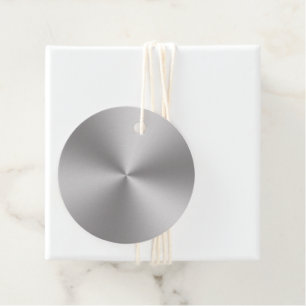 Moderne radiale zilverkleurige geborstelde metalen bedankjes labels