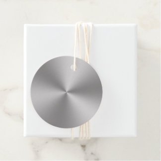 Moderne radiale zilverkleurige geborstelde metalen bedankjes labels