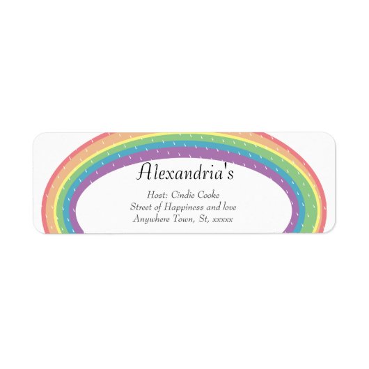 Moderne Rainbow Gender Neutral Shower Invitation Etiket (Voorkant)
