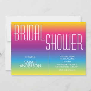 Moderne Rainbow Gradient Bruids Douche Uitnodiging