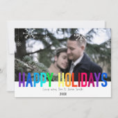 Moderne Rainbow Holiday-fotokaart Feestdagenkaart (Voorkant)